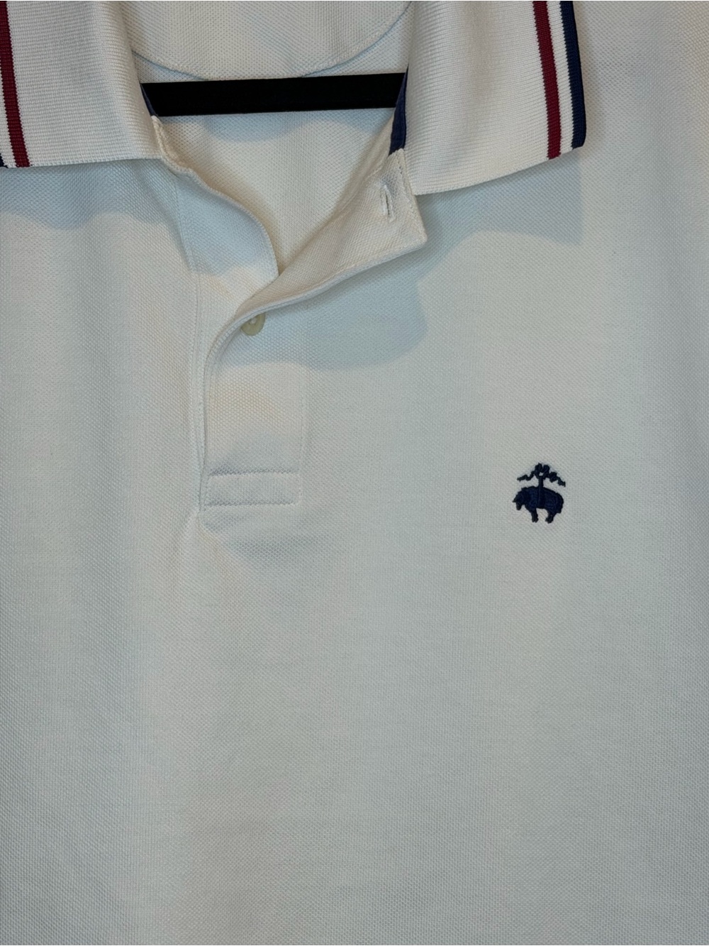 Brooks Brothers Performance Polo Men’s XL White Cotton Original Fit Golf Logo